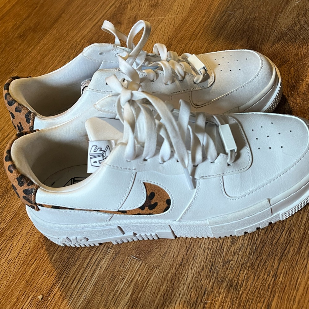 Nike Air Force 1s with cheetah details